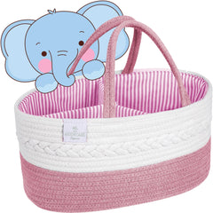 KiddyCare Woven Diaper Caddy handle for easy portability during quick trips.
