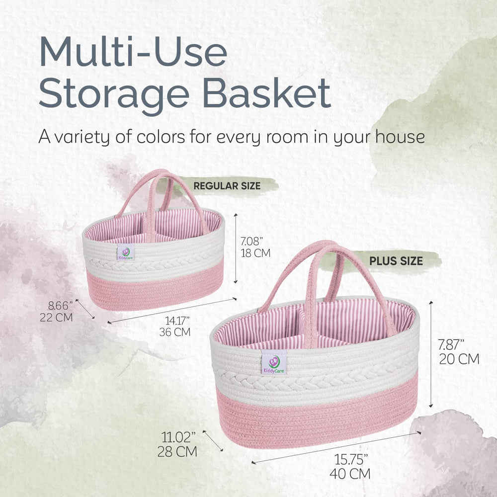 Portable KiddyCare diaper caddy ideal for car trips and travel.
