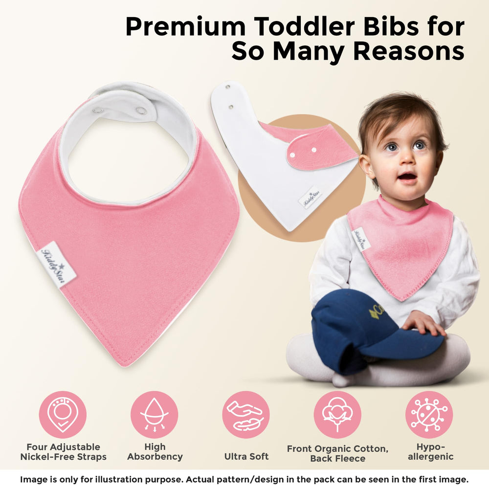 KiddyStar adjustable nickel-free snaps demonstrate grow-with-baby fit from 0 to 36 months.