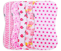 KiddyStar burp cloths pack front view showing soft organic cotton for baby comfort.