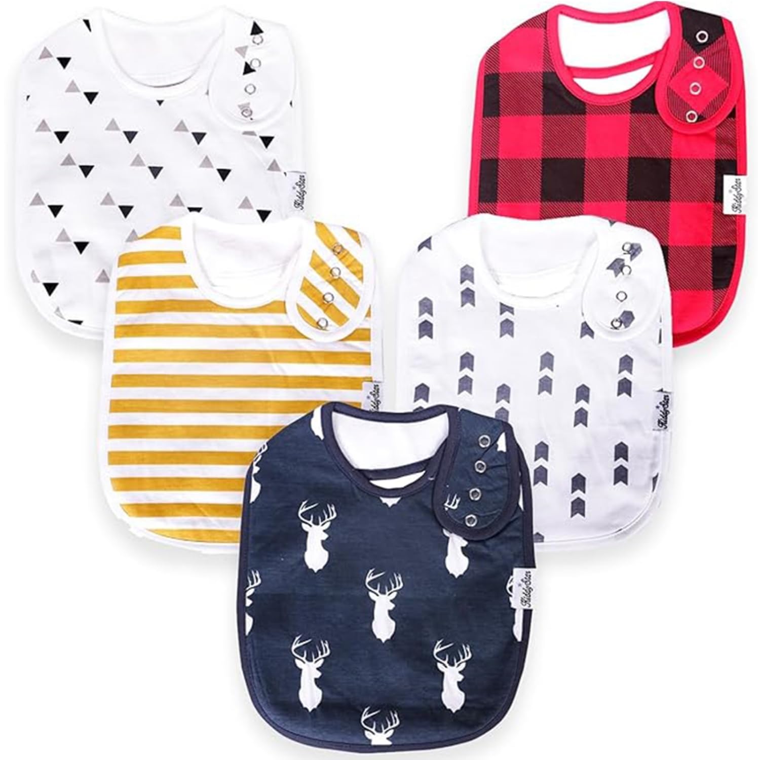 KiddyStar bib close-up shows soft organic cotton for sensitive skin