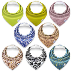 KiddyStar organic cotton baby bib front view, soft and gentle on sensitive skin.