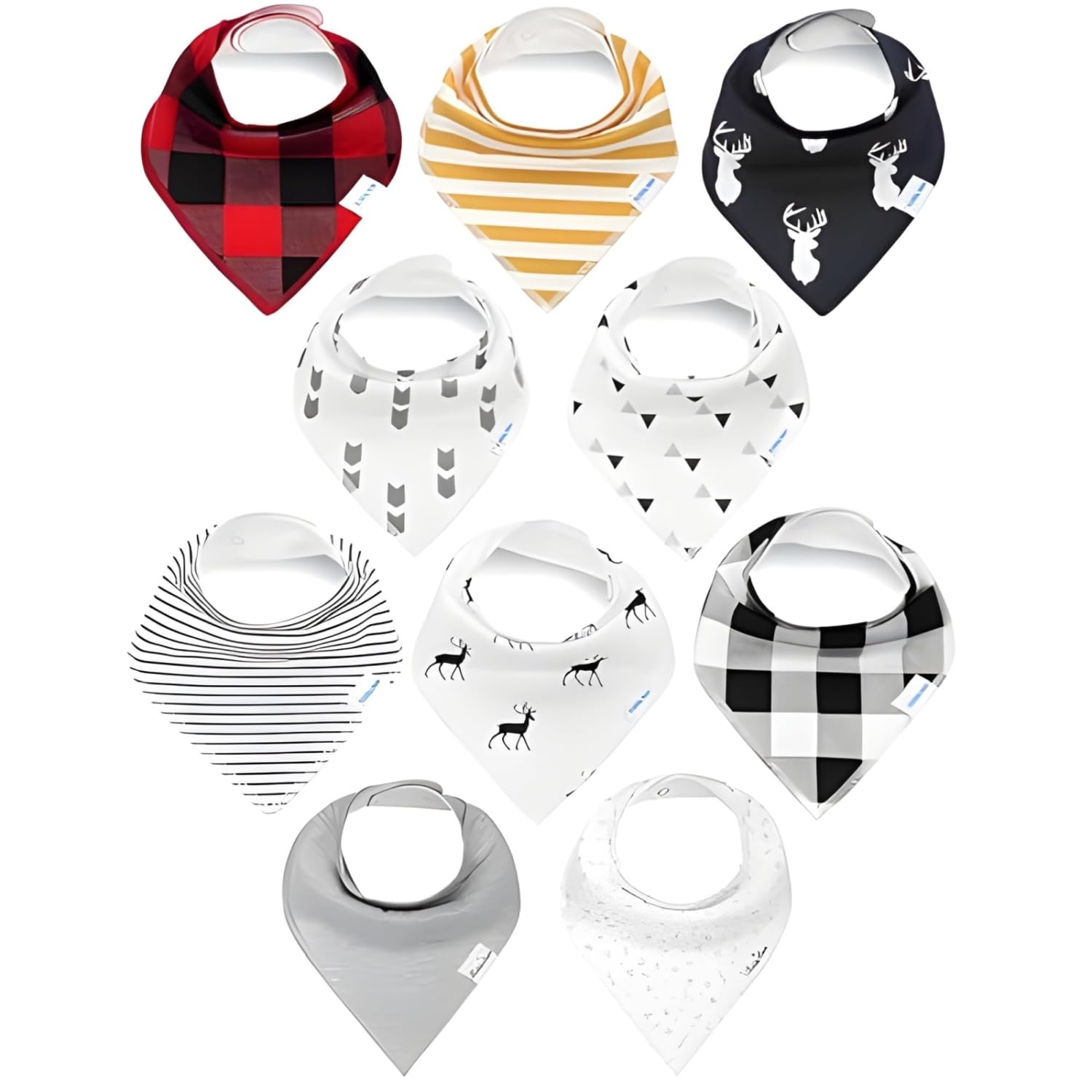 KiddyStar organic cotton baby bibs front view with soft fabric for gentle daily wear