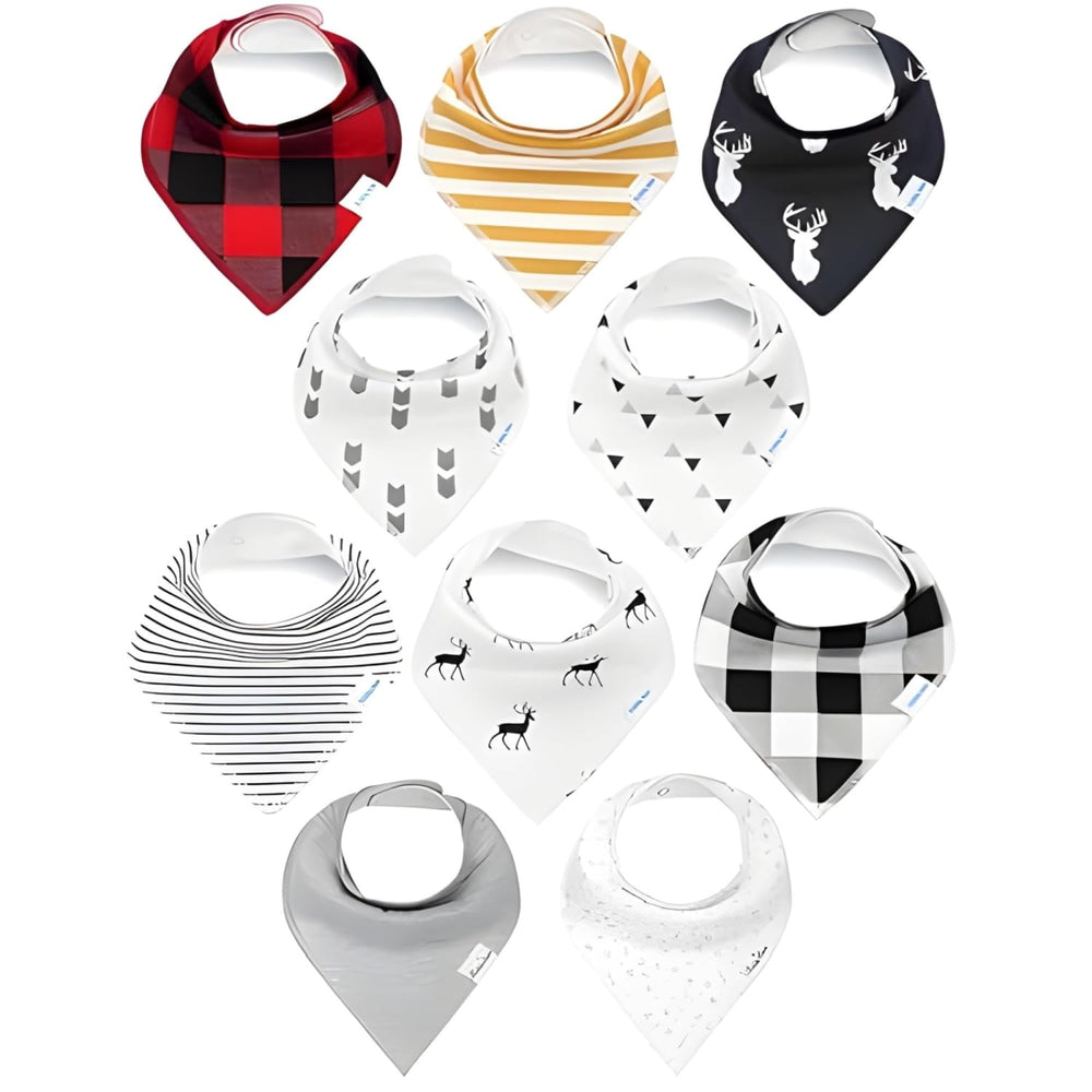 KiddyStar organic cotton baby bibs front view with soft fabric for gentle daily wear