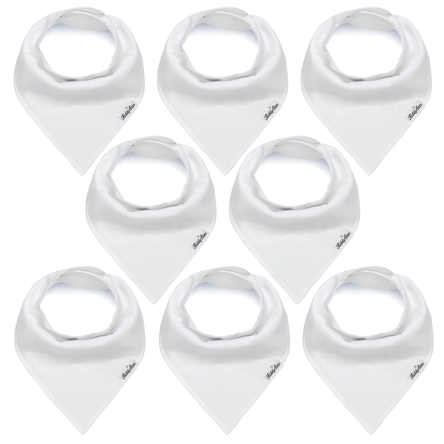 Kiddystar organic cotton bib front view shows soft fabric ideal for sensitive skin