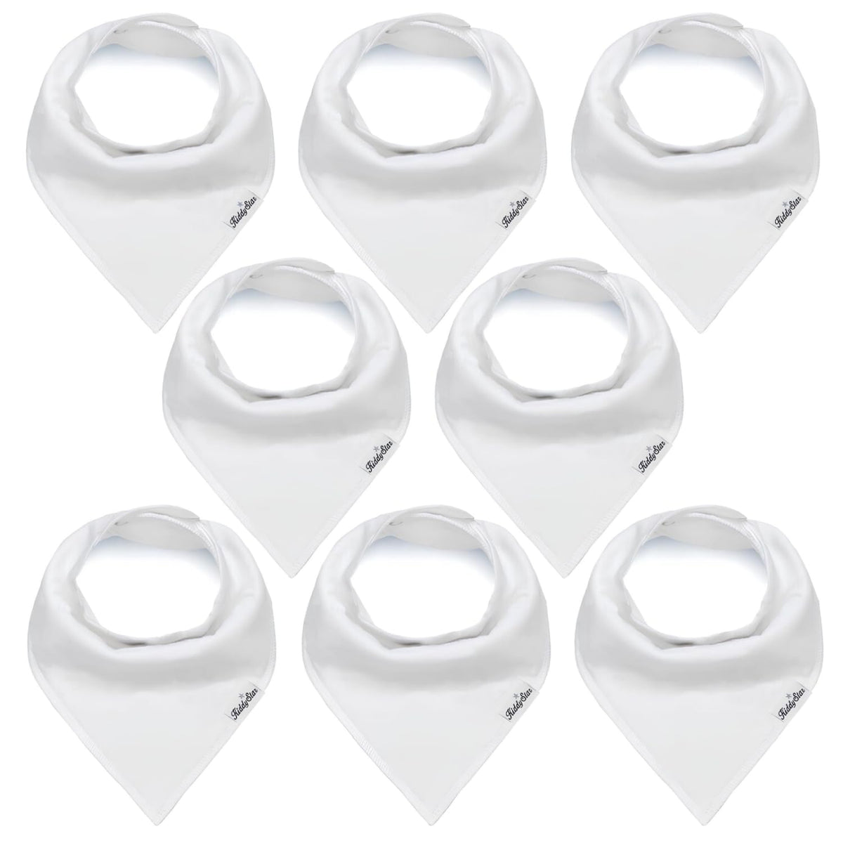Kiddystar organic cotton bib front view shows soft fabric ideal for sensitive skin