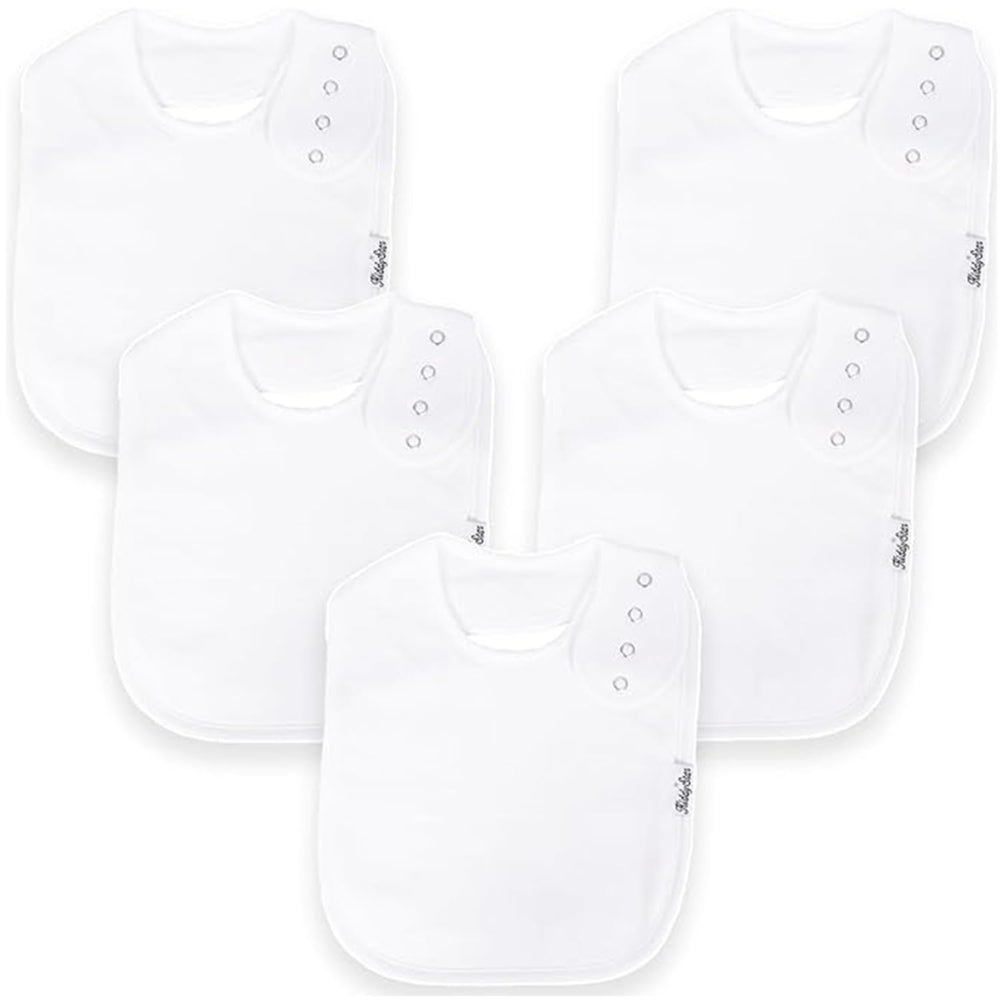 KiddyStar organic cotton bib front view promotes gentle skin contact and keeps outfits dry.