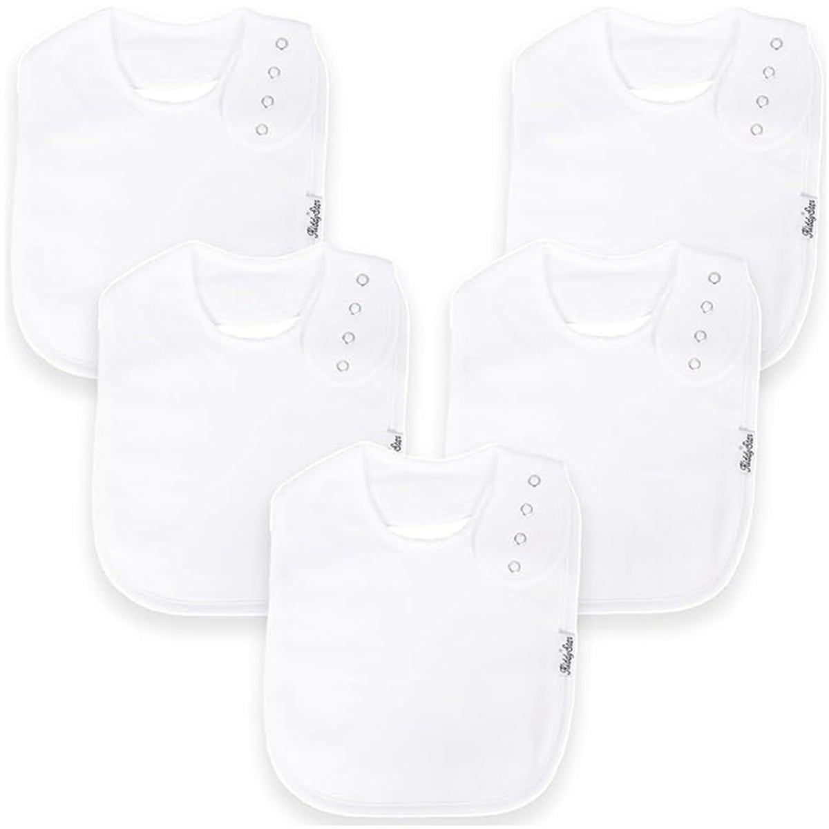 KiddyStar organic cotton bib front view promotes gentle skin contact and keeps outfits dry.