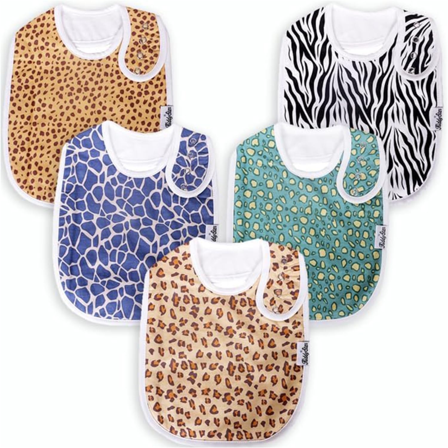 KiddyStar organic cotton bib with soft front fabric for sensitive skin and daily messes.