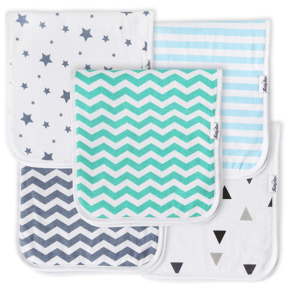 KiddyStar burp cloths—21x10 inch coverage catching drool and spit-up