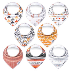 KiddyStar tribal bandana bib front keeps outfits clean during teething and feeding.