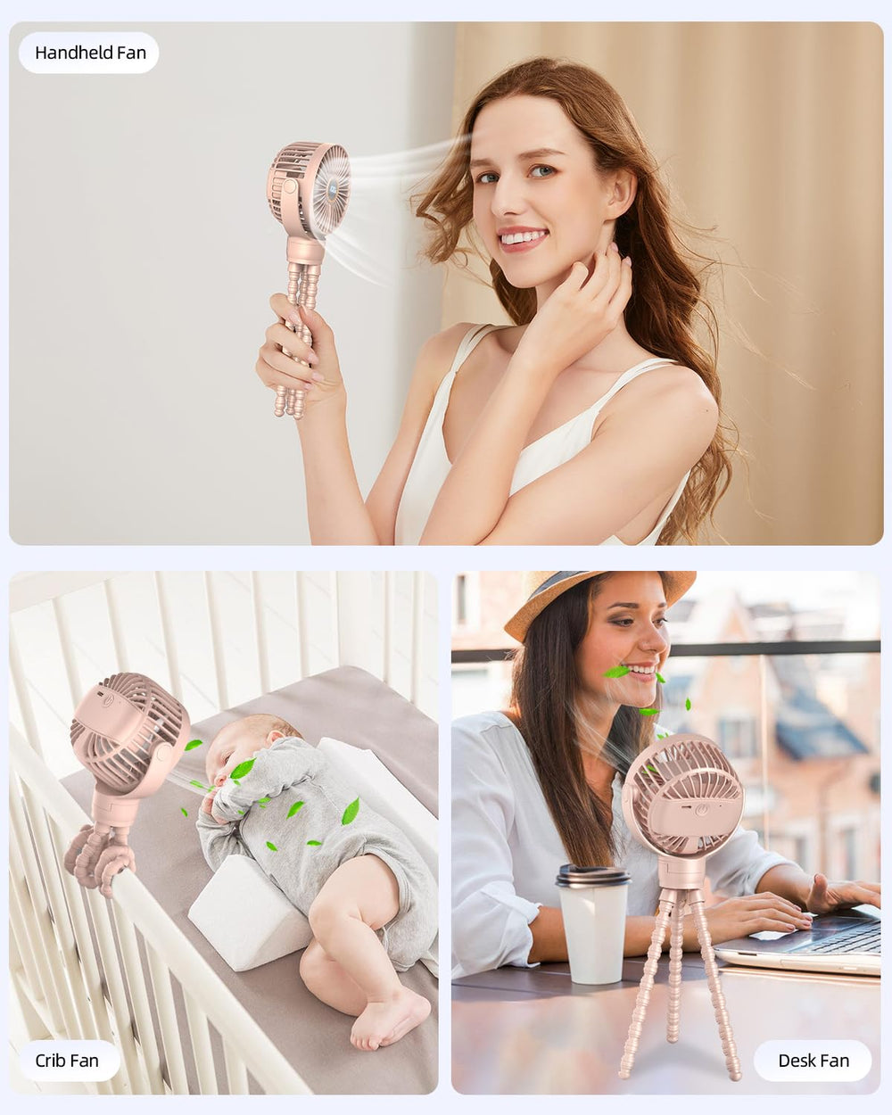 KIDEE mini desk and travel fan doubles as practical cooling companion.