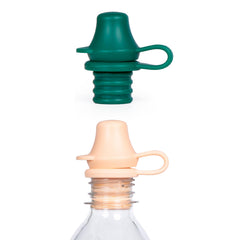 KIDDIKAP original topper pastel closeup shows spill-resistant silicone seal.