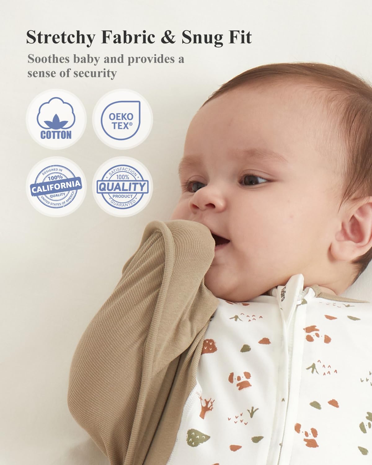 KIDIRA bear-forest swaddle with 2-way zipper enables easy diaper changes