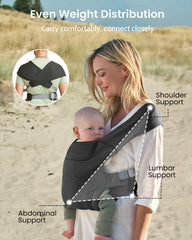 KIDIRA breathable soft fabric creates a cozy hug for baby bonding.