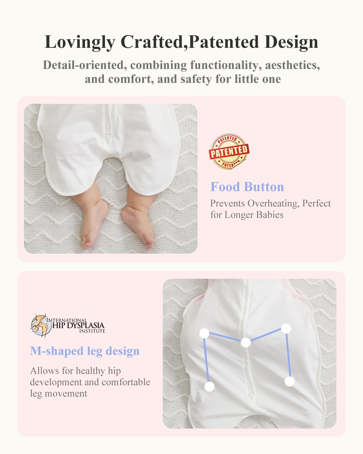 KIDIRA foot-buttons-design-pink adjusts fit and prevents scratching for delicate skin.