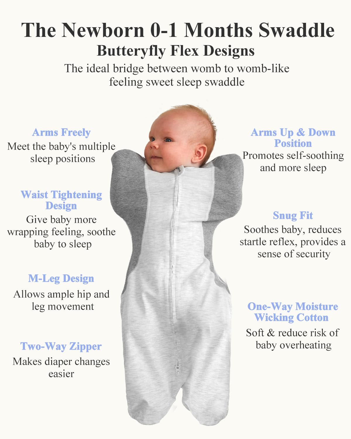 KIDIRA moisture-wicking inner layer swaddle illustrating breathable comfort