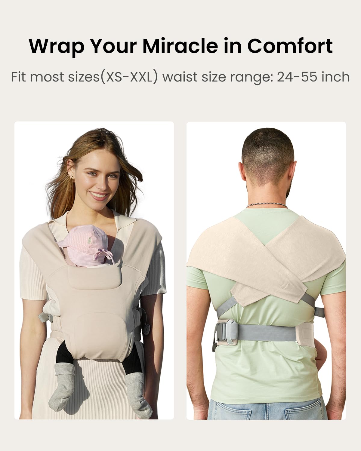 KIDIRA Newborn Carrier breathable fabric for a cozy wearing experience