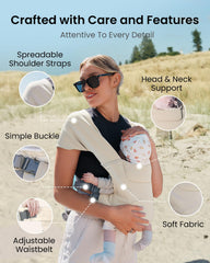 KIDIRA Newborn Carrier ergonomic M-position supports hip alignment