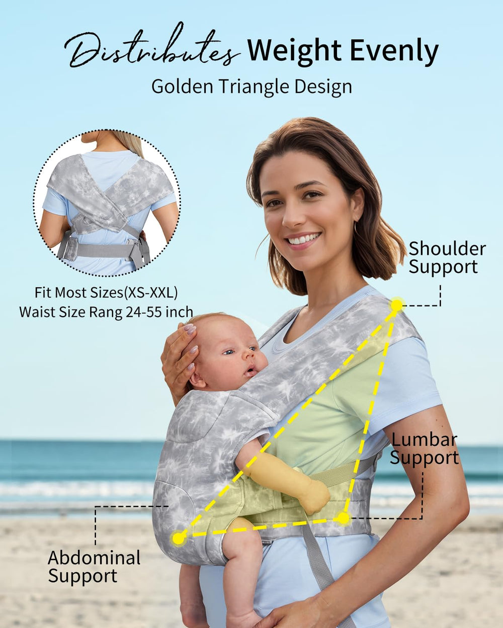 Kidira cross straps relieve shoulder strain with balanced support
