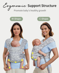 Kidira newborn carrier head-neck support cushions baby's head during rides