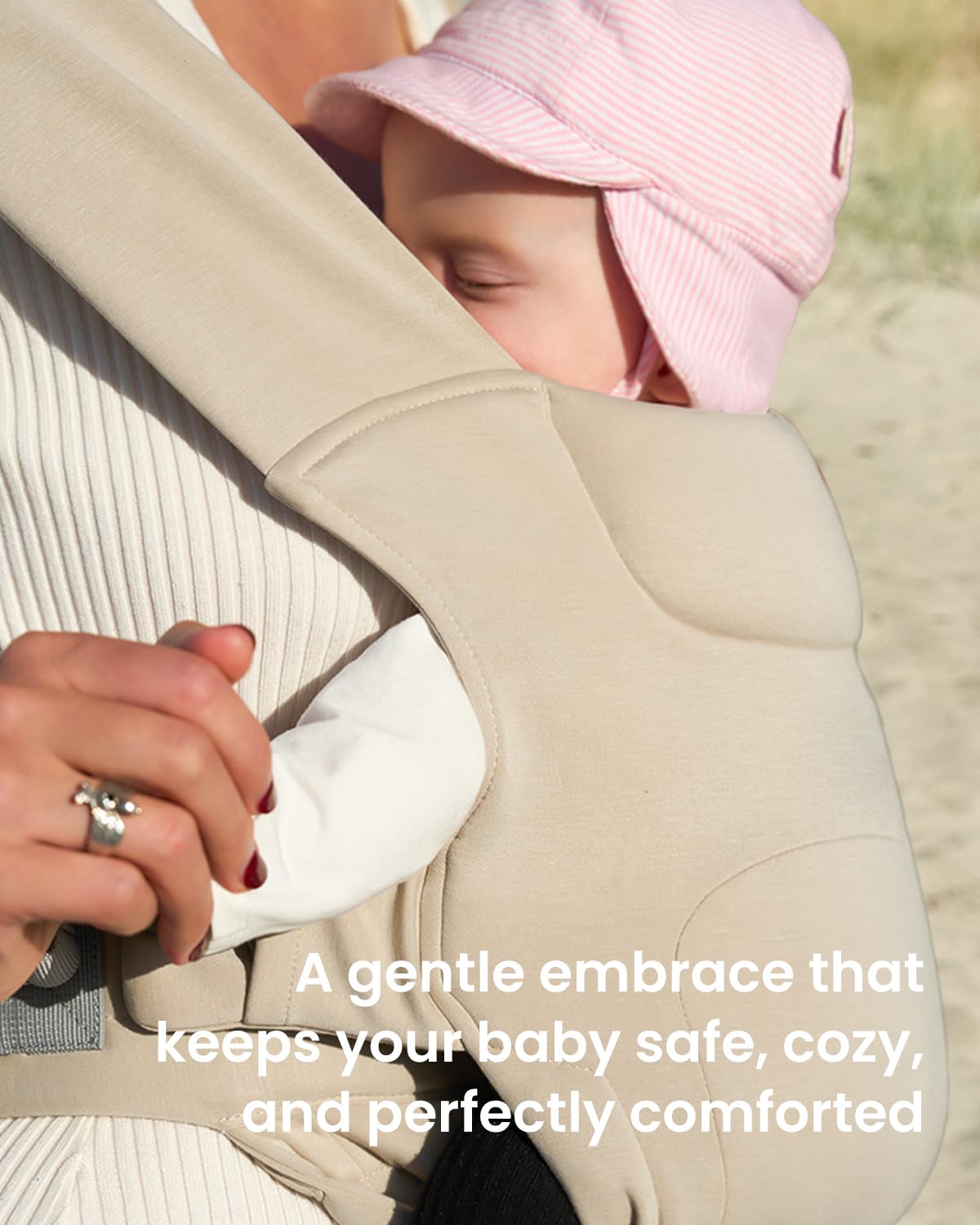 KIDIRA Newborn Carrier waistbelt and cross-straps distribute weight for comfort