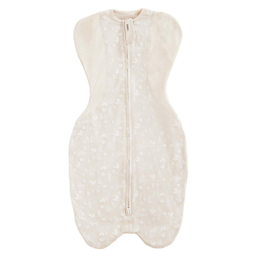 KIDIRA swaddle arm-up design shows free movement for self-soothing and reduced facial scratching.