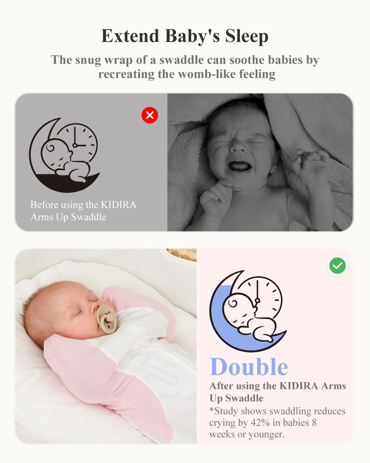 KIDIRA swaddle close-up fabric texture highlights breathable, soft material.