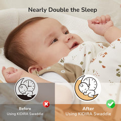 KIDIRA Transition Swaddle 2-Way Zipper enables quick changes at night.