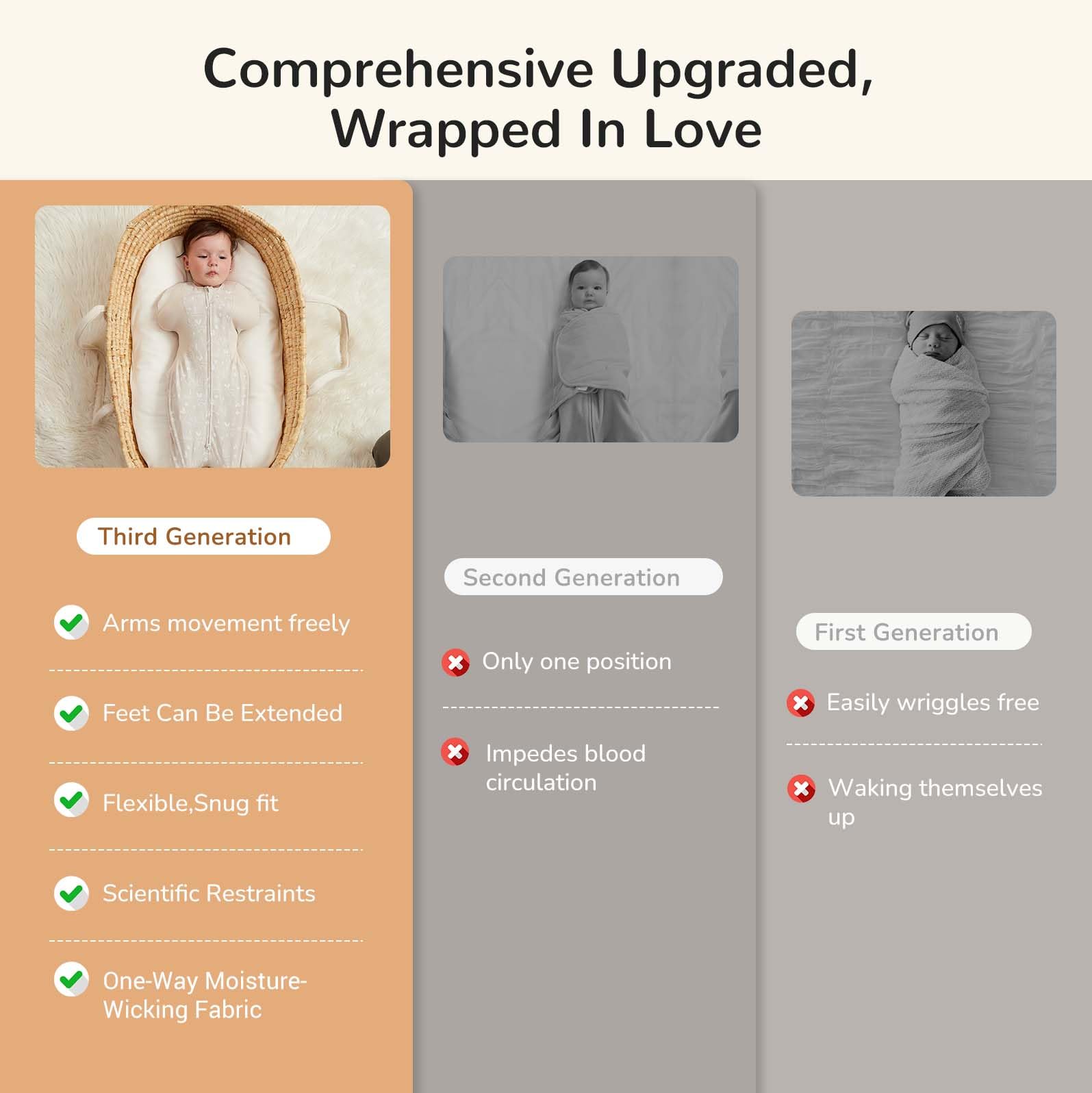 KIDIRA Transition Swaddle Deer sleep setup with cozy print.