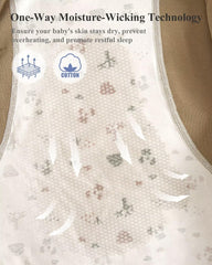 KIDIRA Transition Swaddle foot-buttons prevent overheating and adjust for growth and comfort.