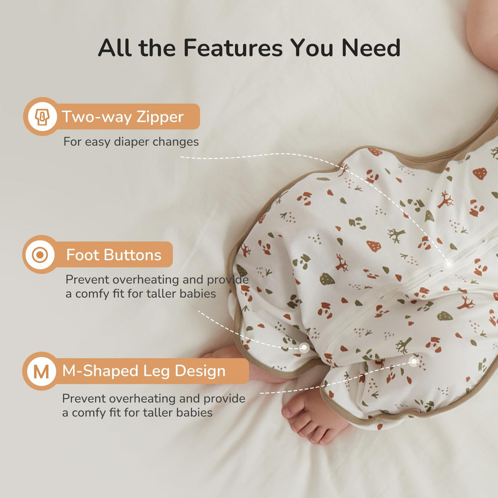 KIDIRA Transition Swaddle Foot Buttons prevent overheating and adjust fit.