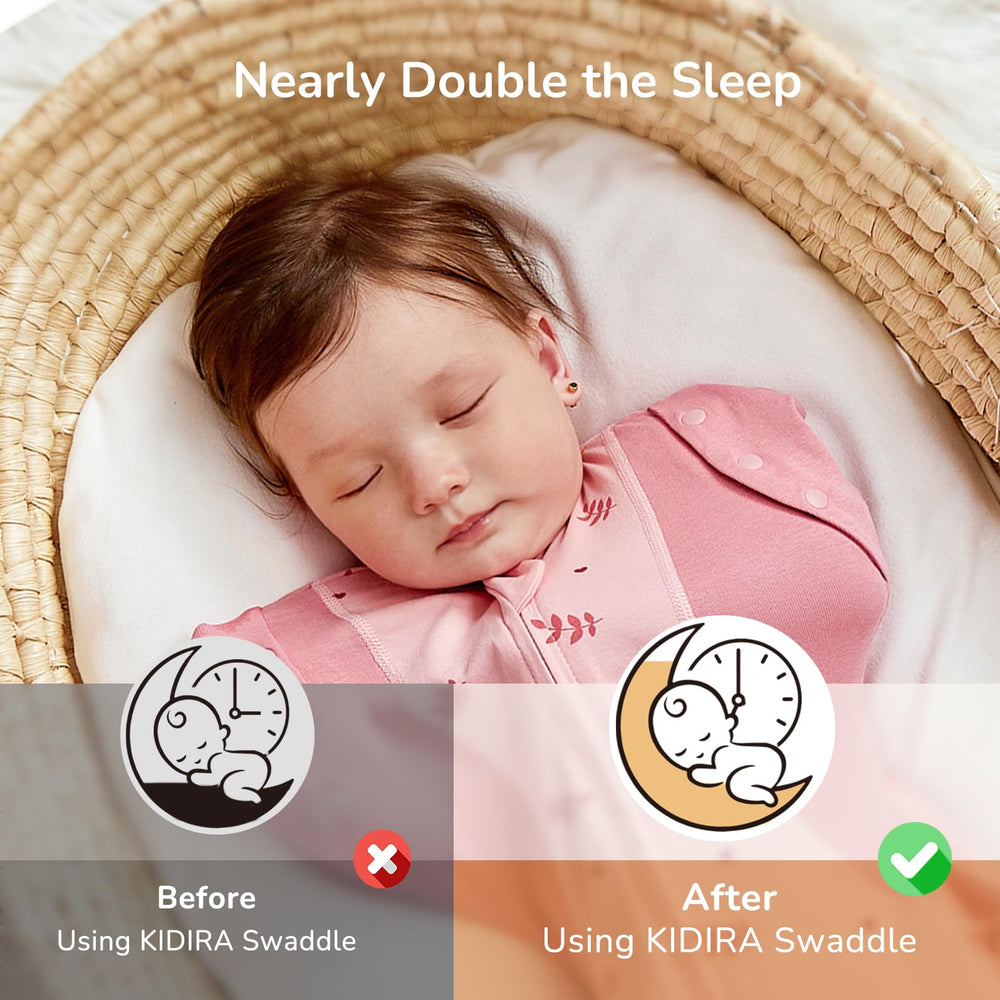 KIDIRA Transition Swaddle Sleep Sack with 2-way zipper for quick diaper changes.