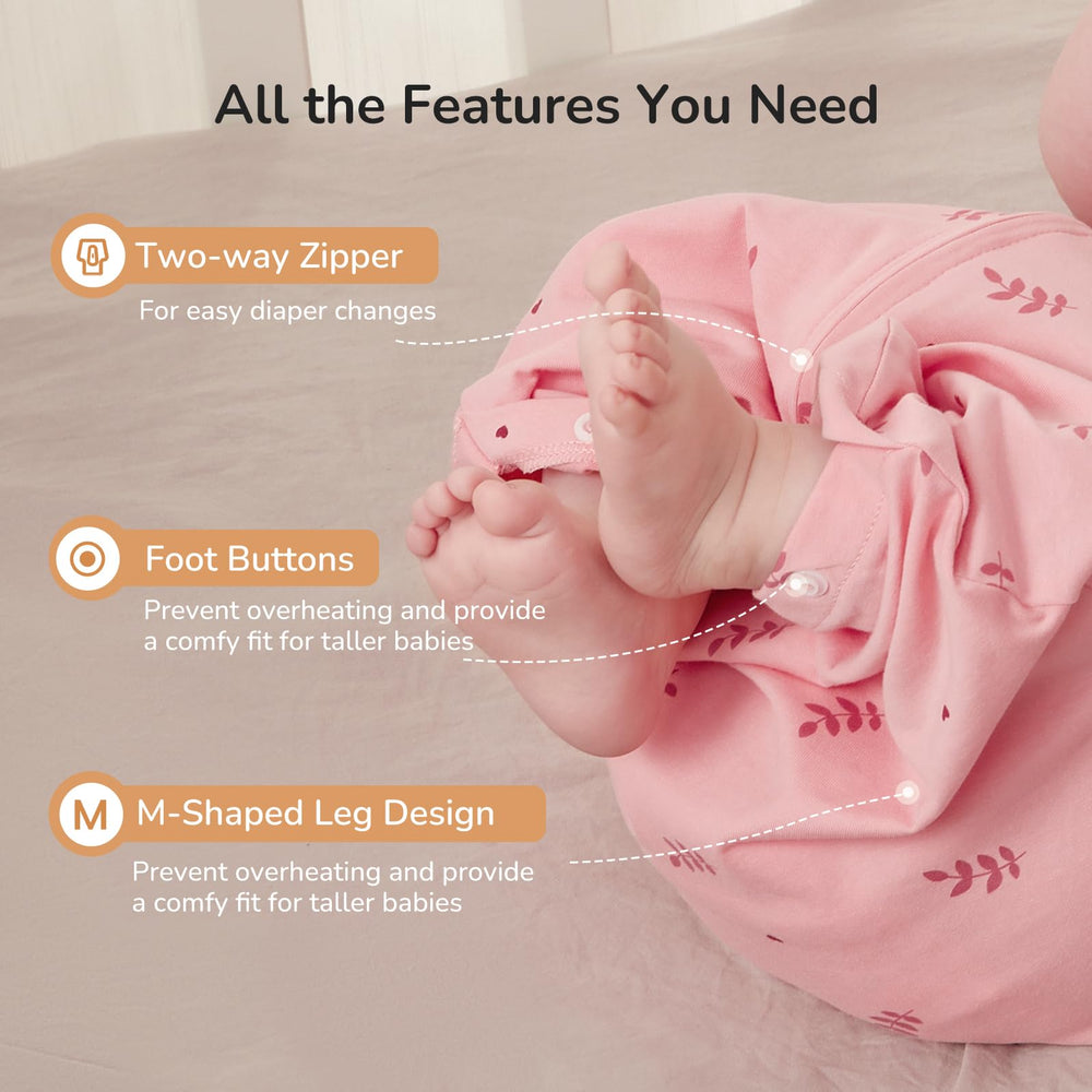 KIDIRA Transition Swaddle Sleep Sack foot button design adjusts length safely.