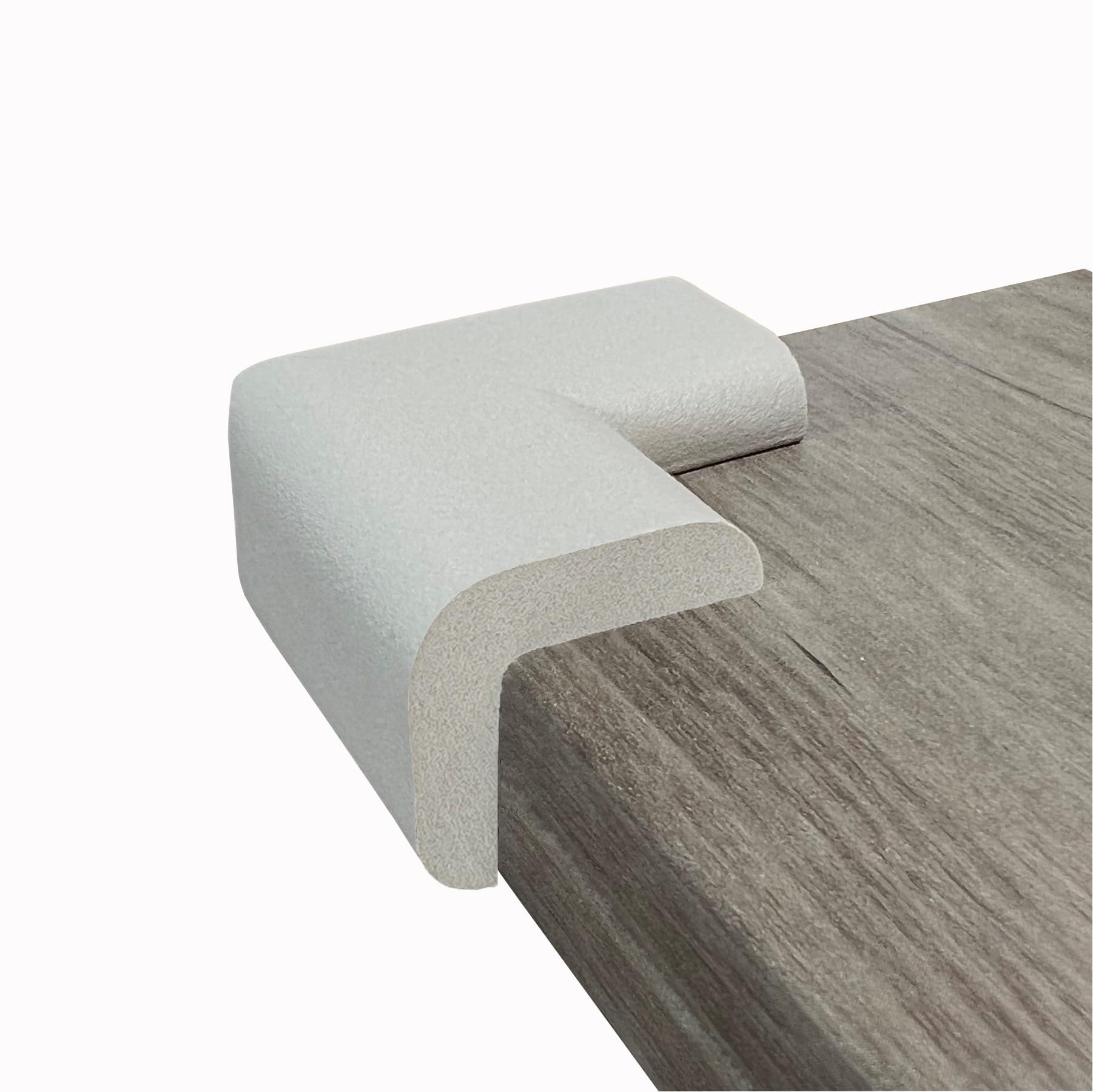 Baby-safe angles highlighted by KidKusion Corner Cushions on sharp furniture corners.