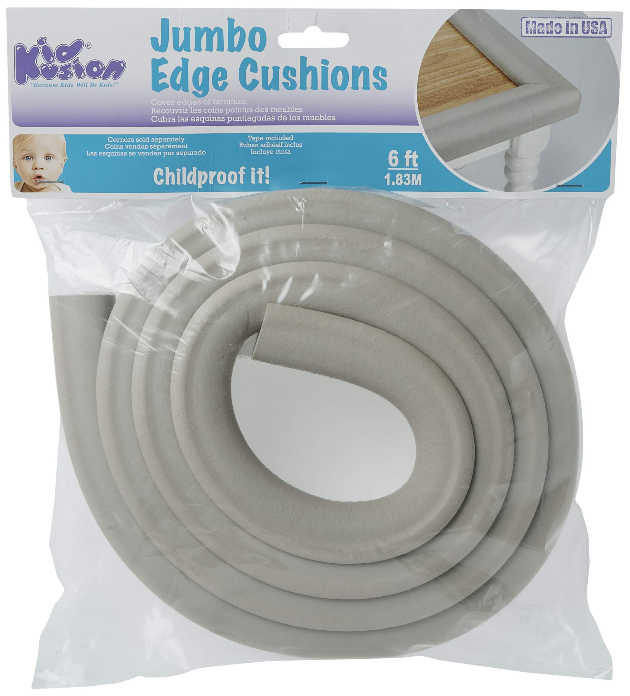 3M tape attachment on KidKusion cushion demonstrates quick, secure installation.