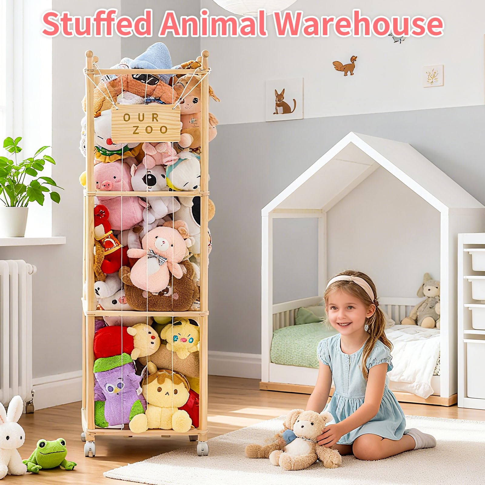KIDL solid wood frame with reinforced screws promises durability for high-weight stuffed toys.