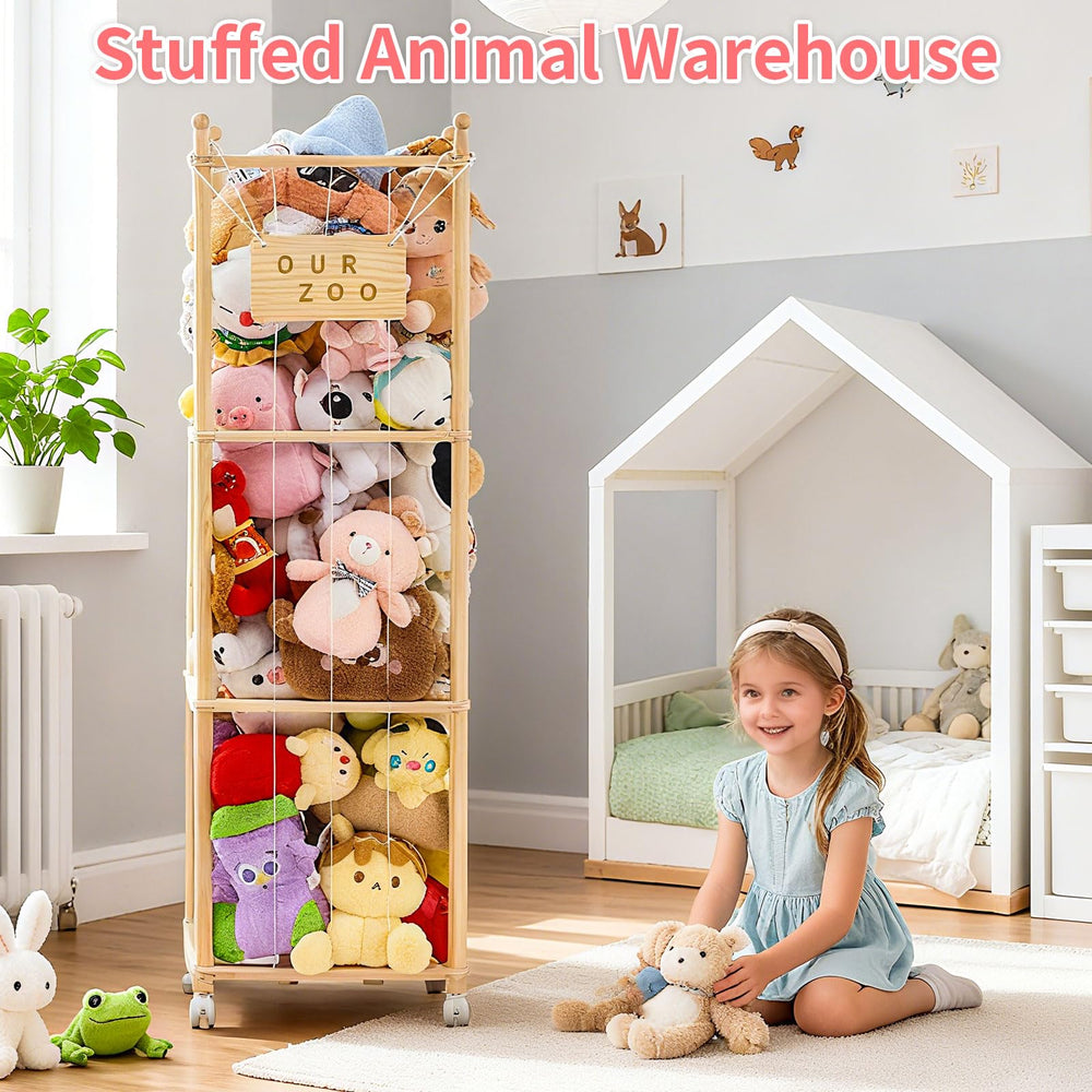 KIDL solid wood frame with reinforced screws promises durability for high-weight stuffed toys.