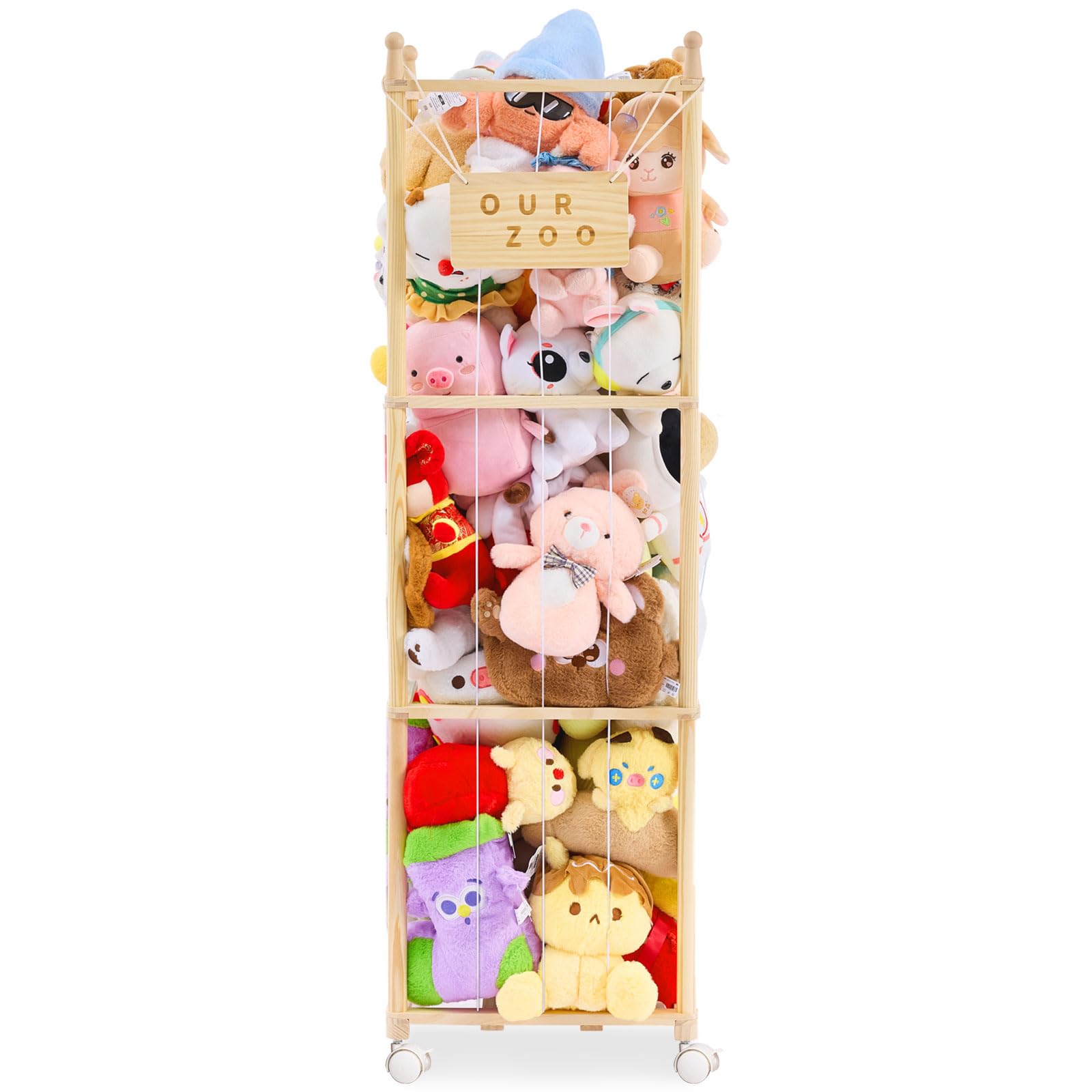 KIDL stuffed animal storage wooden zoo assembly demonstrates sturdy build and easy setup for kids' rooms.