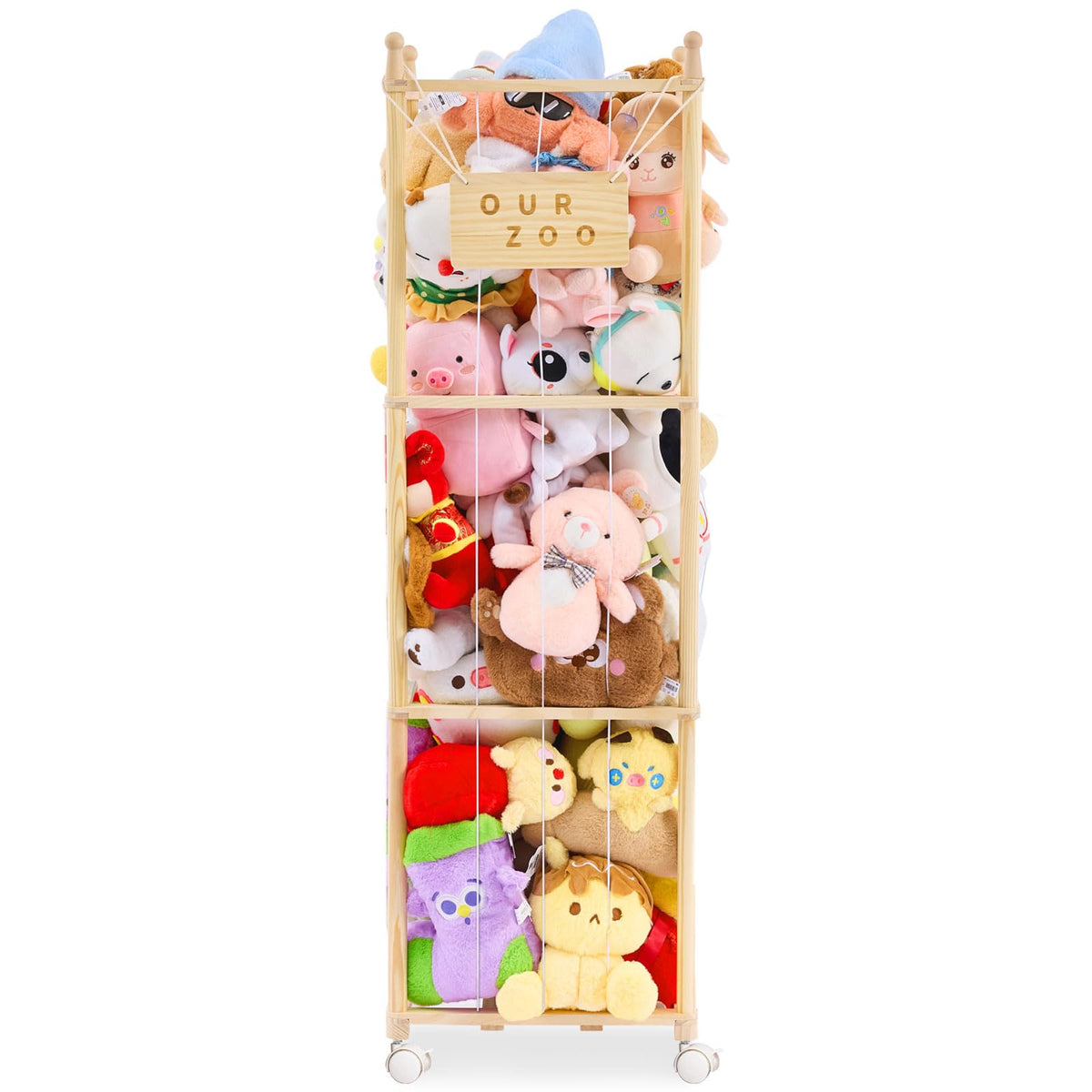 KIDL stuffed animal storage wooden zoo assembly demonstrates sturdy build and easy setup for kids' rooms.
