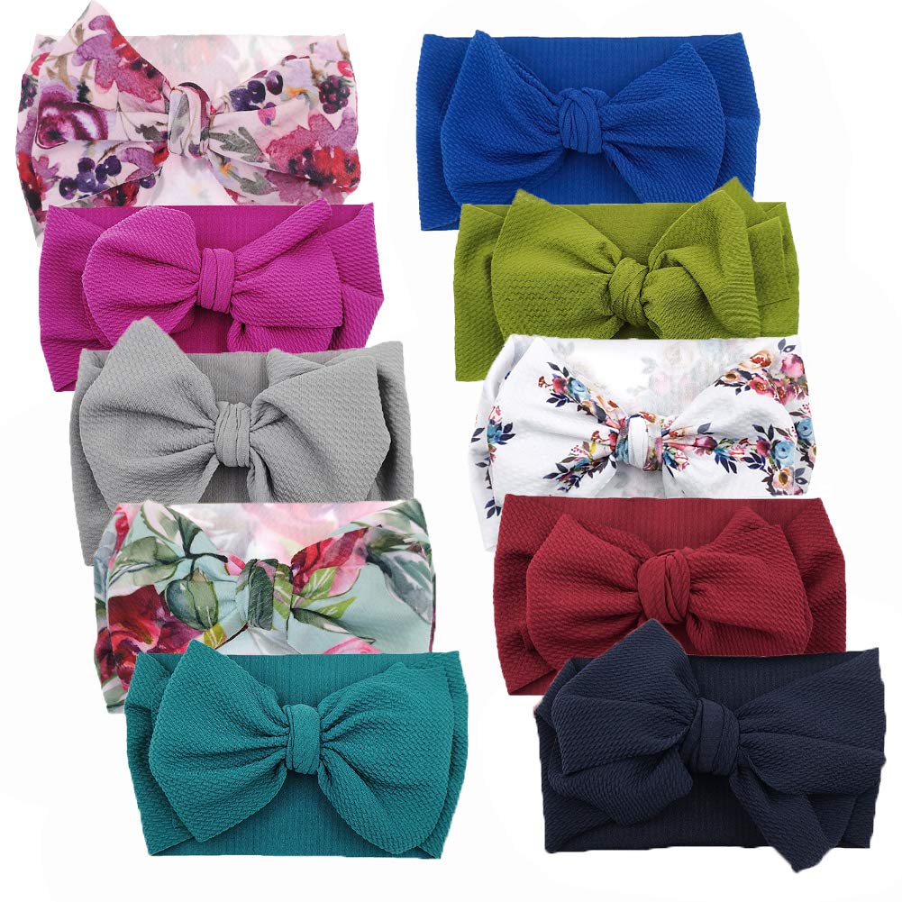 KIDOCHEESE baby headbands large bows closeup for cute photoshoots and outfits.