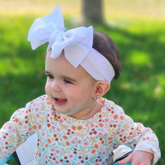 KIDOCHEESE big bows headband elastic-band-fit grows with baby from newborn to toddler.