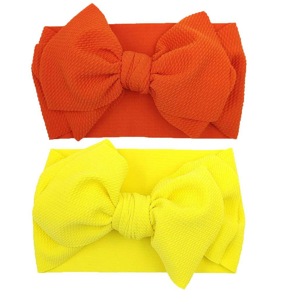 KIDOCHEESE big bows headband multicolor pack helps quick outfit matching.