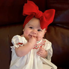 KIDOCHEESE big bows headband newborn-friendly soft fabric for gentle daily wear.