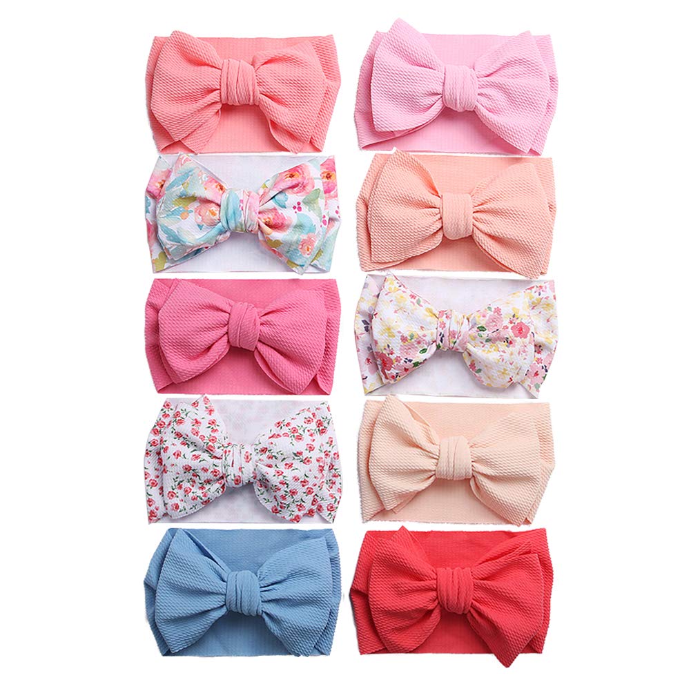 KIDOCHEESE big bows headband package showing ten colors for easy outfit coordination.