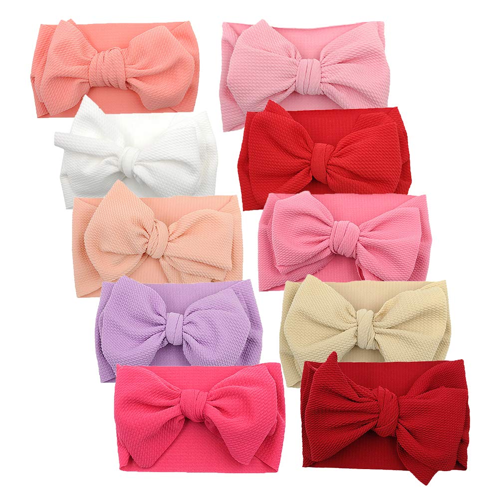 KIDOCHEESE big bows headband close-up shows soft material for newborn comfort.