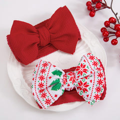 KIDOCHEESE Christmas bows showing matching outfit ideas for coordinated holiday looks.