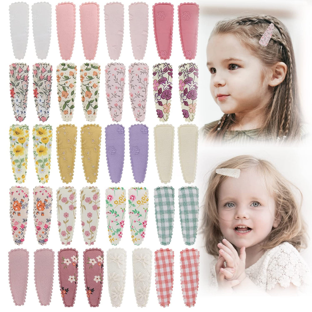 Kidocheese flower-patterns clips provide secure hold for tidy bangs during outings