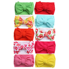 KIDOCHEESE oversized headbands with navy bow offer soft comfort and secure fit for newborns.