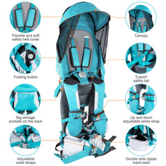 Kidpprod baby carrier with rain cover protects on wet trails.